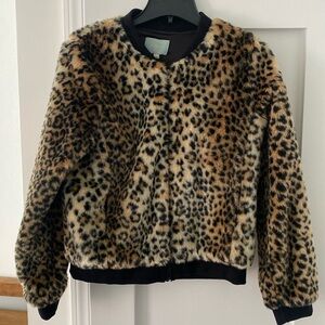 Anthropologie Skies Are Blue Leopard Bomber size medium